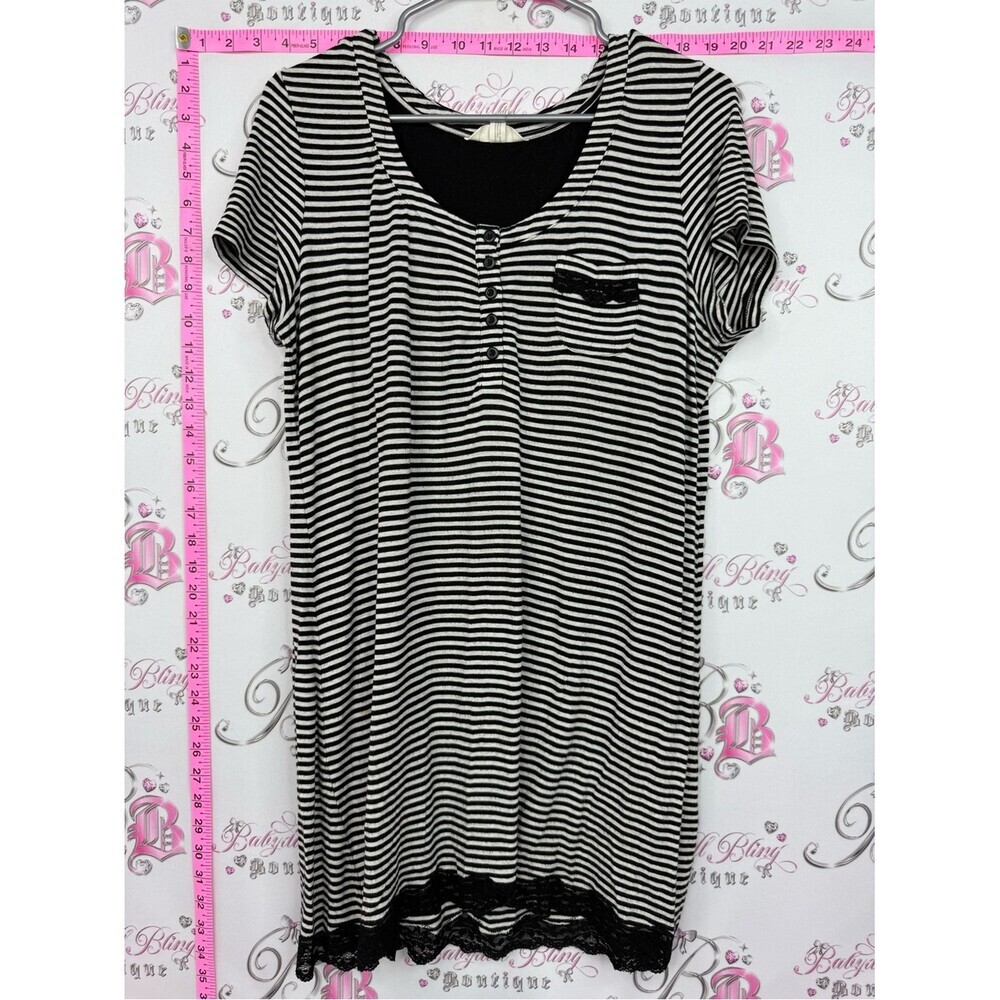 Soma Black and White Striped Short Sleeve Tunic